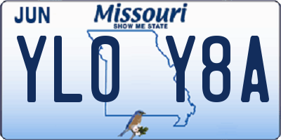 MO license plate YL0Y8A