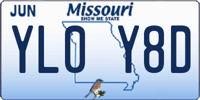 MO license plate YL0Y8D