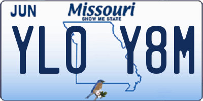 MO license plate YL0Y8M