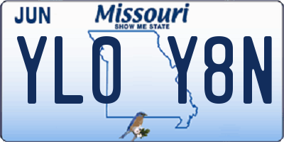 MO license plate YL0Y8N
