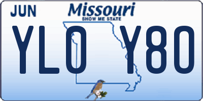 MO license plate YL0Y8O