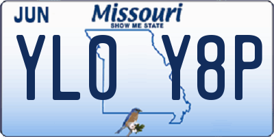 MO license plate YL0Y8P