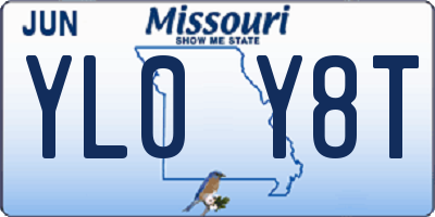 MO license plate YL0Y8T