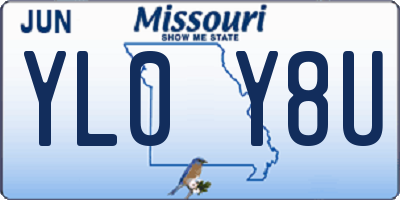 MO license plate YL0Y8U