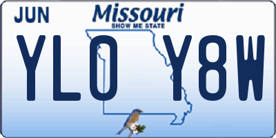 MO license plate YL0Y8W