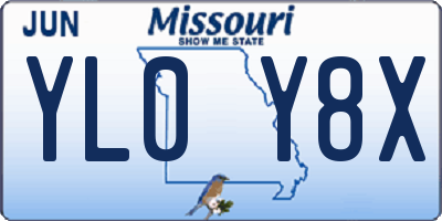 MO license plate YL0Y8X