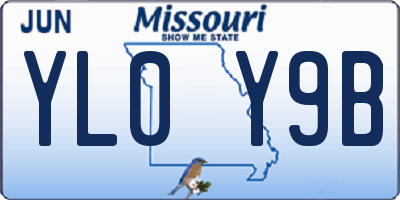 MO license plate YL0Y9B