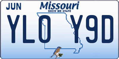 MO license plate YL0Y9D