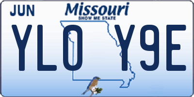MO license plate YL0Y9E