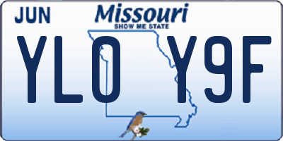 MO license plate YL0Y9F