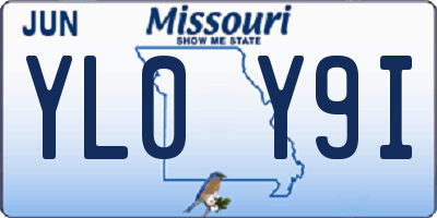 MO license plate YL0Y9I