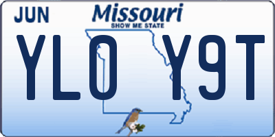 MO license plate YL0Y9T