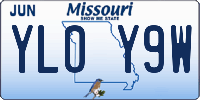 MO license plate YL0Y9W