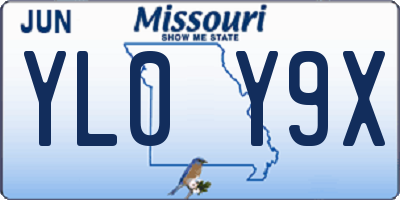 MO license plate YL0Y9X