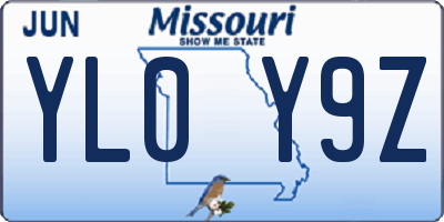 MO license plate YL0Y9Z