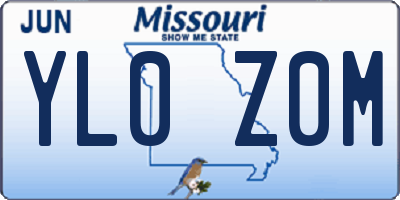 MO license plate YL0Z0M