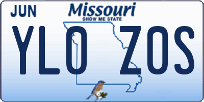 MO license plate YL0Z0S