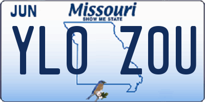 MO license plate YL0Z0U