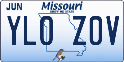 MO license plate YL0Z0V