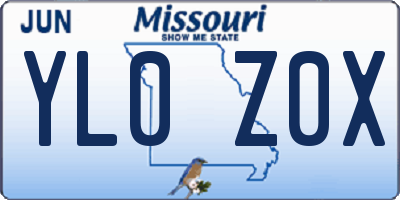 MO license plate YL0Z0X
