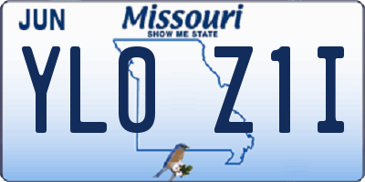 MO license plate YL0Z1I