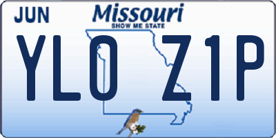 MO license plate YL0Z1P