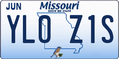 MO license plate YL0Z1S