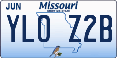 MO license plate YL0Z2B