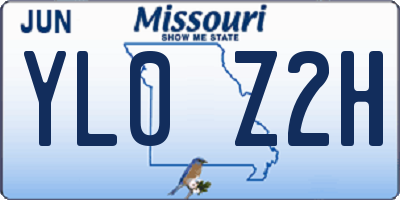 MO license plate YL0Z2H