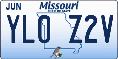 MO license plate YL0Z2V