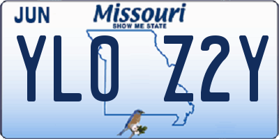 MO license plate YL0Z2Y