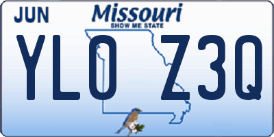 MO license plate YL0Z3Q