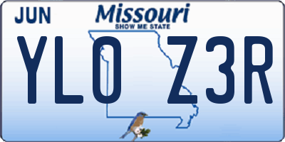MO license plate YL0Z3R