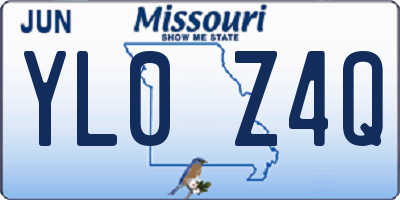 MO license plate YL0Z4Q