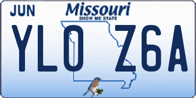 MO license plate YL0Z6A