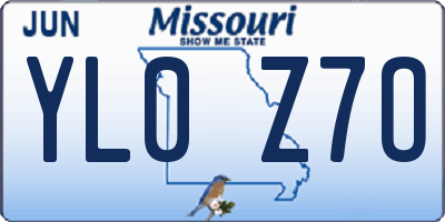MO license plate YL0Z7O