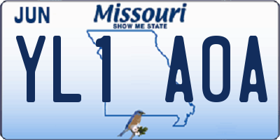 MO license plate YL1A0A