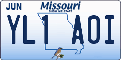 MO license plate YL1A0I