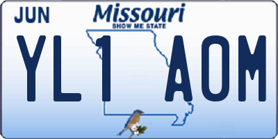 MO license plate YL1A0M
