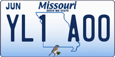 MO license plate YL1A0O