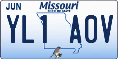 MO license plate YL1A0V