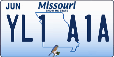 MO license plate YL1A1A