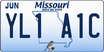 MO license plate YL1A1C