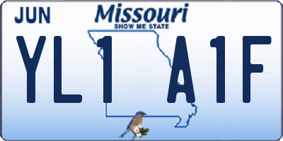 MO license plate YL1A1F