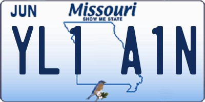 MO license plate YL1A1N