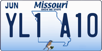 MO license plate YL1A1O