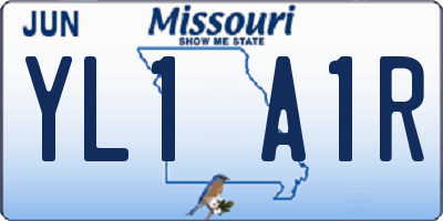 MO license plate YL1A1R