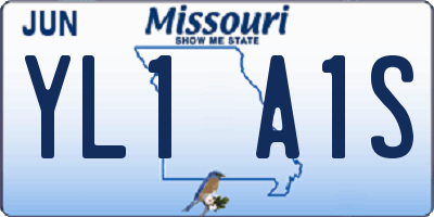 MO license plate YL1A1S