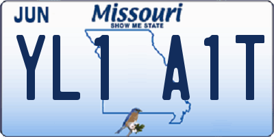 MO license plate YL1A1T