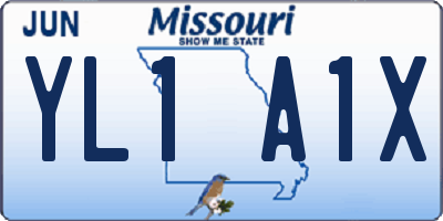 MO license plate YL1A1X
